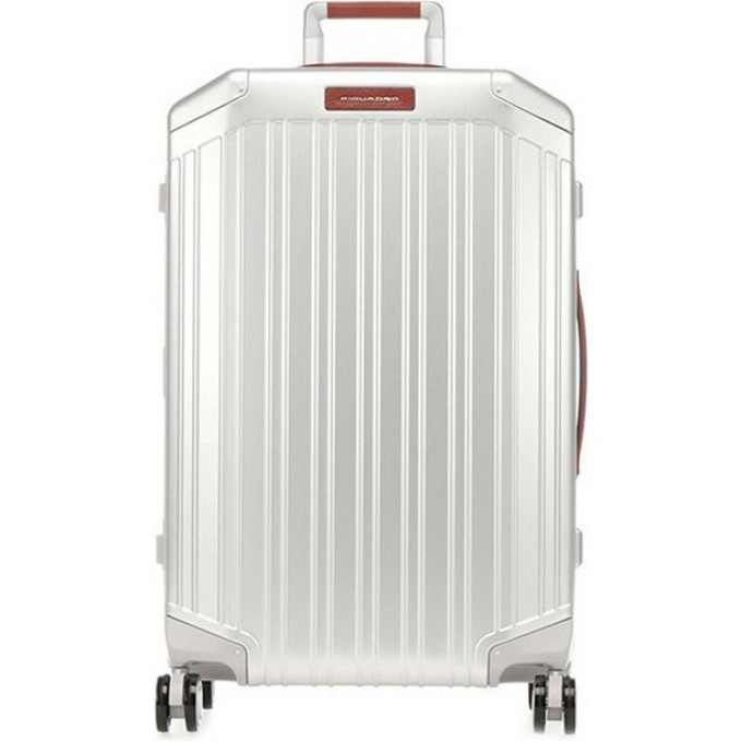 Чемодан PIQUADRO ALU BV4427ALU/GRCU, серый/коричневый